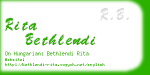 rita bethlendi business card